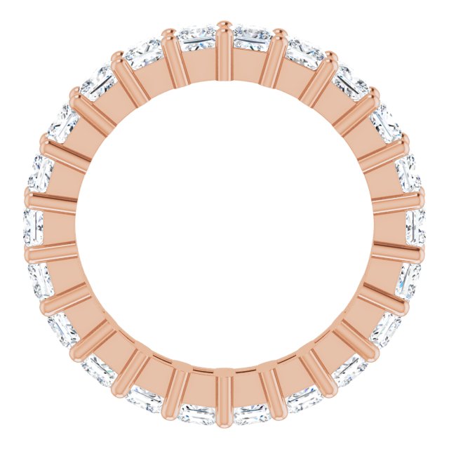10K Gold Square Lab-Grown Diamond Shared-Prong Eternity Band – 2.5x2.5 mm Stones - Rose Gold - view 2