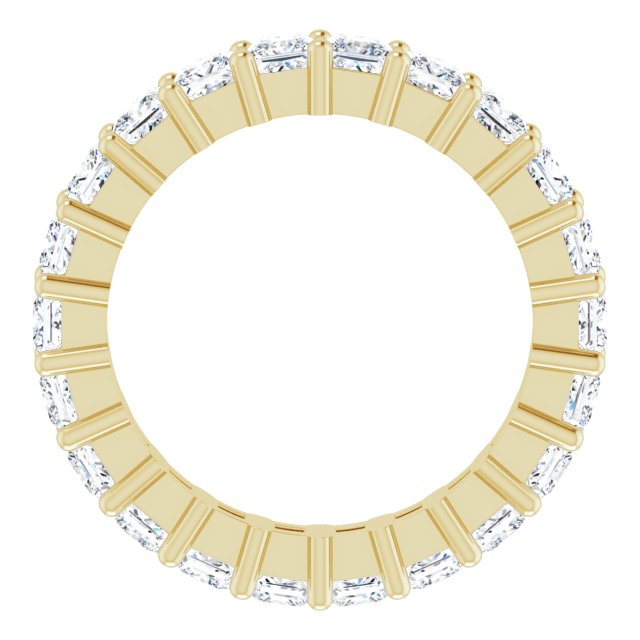 10K Gold Square Lab-Grown Diamond Shared-Prong Eternity Band – 2.5x2.5 mm Stones - Yellow Gold - view 2