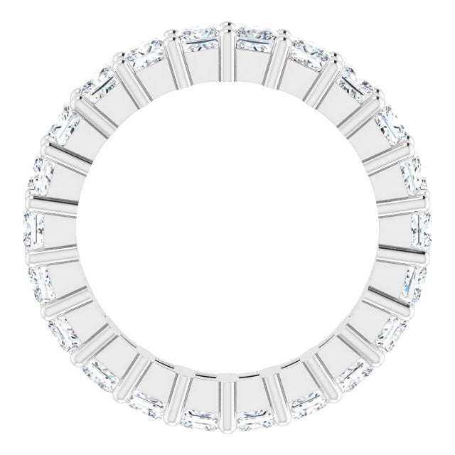 10K Gold Square Natural Diamond Shared-Prong Eternity Band – 2.5x2.5 mm Stones - White Gold - view 2