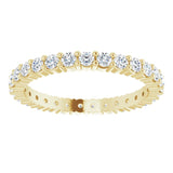 10K Gold Round Lab-Grown Diamond Shared-Prong Eternity Band – 1.75 mm Stones - Yellow Gold - view 3