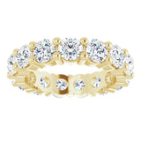 10K Gold Round Natural Diamond Shared-Prong Eternity Band – 3.8 mm Stones - Yellow Gold - view 3