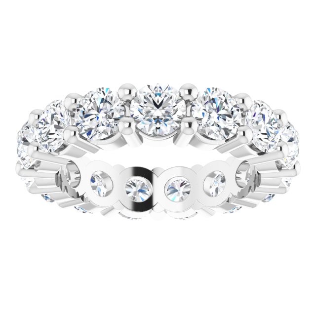 10K Gold Round Lab-Grown Diamond Shared-Prong Eternity Band – 3.8 mm Stones - White Gold - view 3