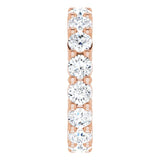 14K Gold Round Lab-Grown Diamond Shared-Prong Eternity Band – 3.4 mm Stones - Rose Gold - view 4