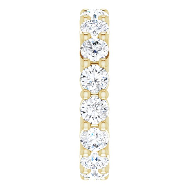 10K Gold Round Lab-Grown Diamond Shared-Prong Eternity Band – 3.4 mm Stones - Yellow Gold - view 4