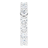 10K Gold Round Lab-Grown Diamond Shared-Prong Eternity Band – 3.4 mm Stones - White Gold - view 4