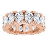 10K Gold Oval Lab-Grown Diamond Shared-Prong Eternity Band – 6x4 mm Stones - Rose Gold - view 3
