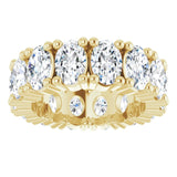 10K Gold Oval Lab-Grown Diamond Shared-Prong Eternity Band – 6x4 mm Stones - Yellow Gold - view 3