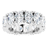 10K Gold Oval Lab-Grown Diamond Shared-Prong Eternity Band – 6x4 mm Stones - White Gold - view 3