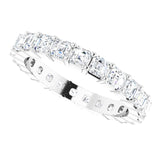 Platinum Asscher Lab-Grown Diamond Shared-Prong Eternity Band – 2.3x2.3 mm Stones - view 5