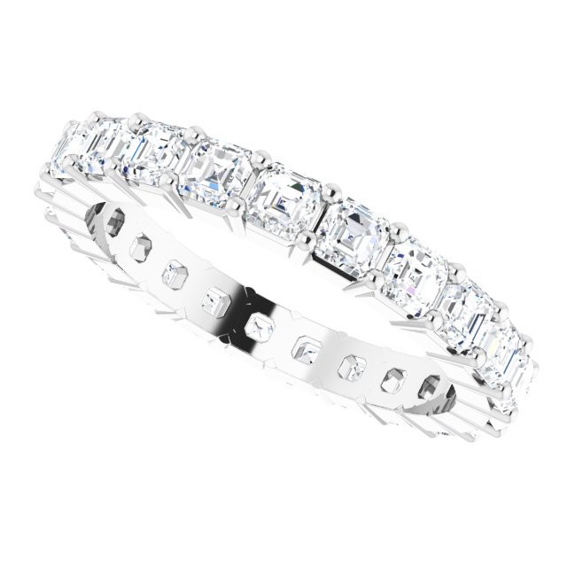 Platinum Asscher Lab-Grown Diamond Shared-Prong Eternity Band – 2.3x2.3 mm Stones - view 5