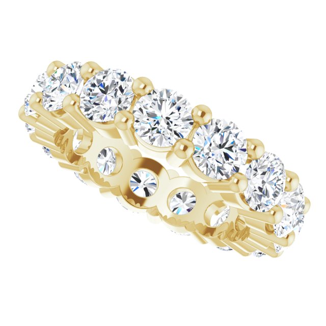 10K Gold Round Lab-Grown Diamond Shared-Prong Eternity Band – 3.8 mm Stones - Yellow Gold - view 5