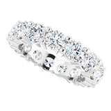10K Gold Round Lab-Grown Diamond Shared-Prong Eternity Band – 3.8 mm Stones - White Gold - view 5