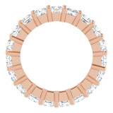 10K Gold Square Lab-Grown Diamond Shared-Prong Eternity Band – 3x3 mm Stones - Rose Gold - view 2