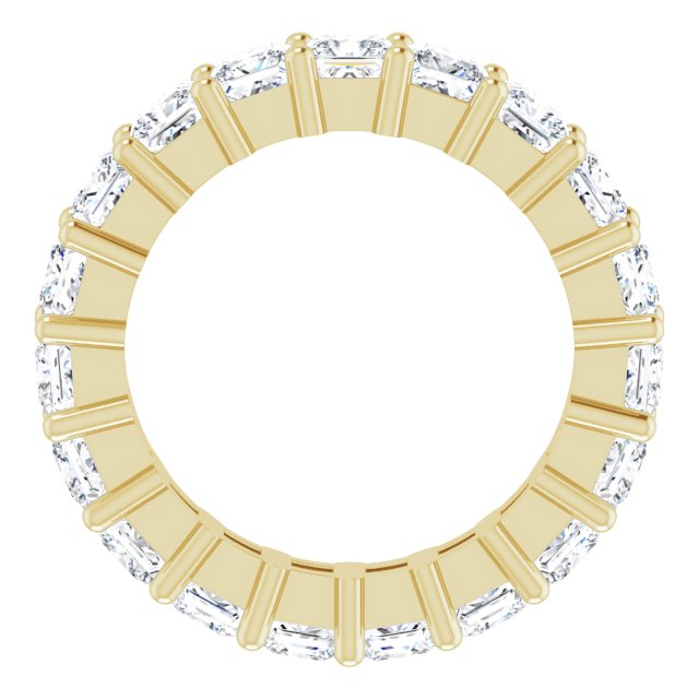 10K Gold Square Lab-Grown Diamond Shared-Prong Eternity Band – 3x3 mm Stones - Yellow Gold - view 2