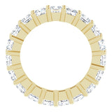 10K Gold Square Natural Diamond Shared-Prong Eternity Band – 3x3 mm Stones - Yellow Gold - view 2