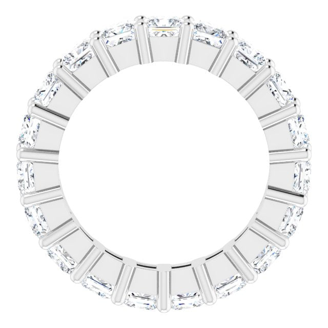 10K Gold Square Lab-Grown Diamond Shared-Prong Eternity Band – 3x3 mm Stones - White Gold - view 2