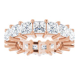 10K Gold Square Lab-Grown Diamond Shared-Prong Eternity Band – 3.5x3.5 mm Stones - Rose Gold - view 3