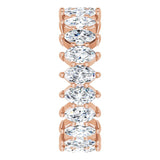 14K Gold Marquise Lab-Grown Diamond Shared-Prong Eternity Band – 4.5x2.5 mm Stones - Rose Gold - view 4