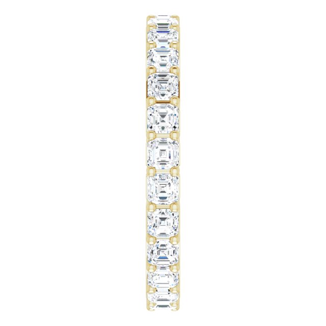14K Gold Asscher Lab-Grown Diamond Shared-Prong Eternity Band – 2x2 mm Stones - Yellow Gold - view 4