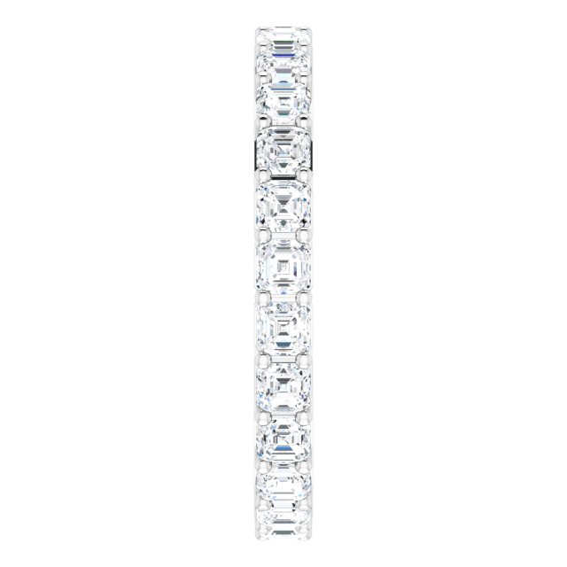 Platinum Asscher Lab-Grown Diamond Shared-Prong Eternity Band – 2x2 mm Stones - view 4