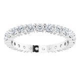 10K Gold Round Lab-Grown Diamond Shared-Prong Eternity Band – 2 mm Stones - White Gold - view 3