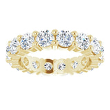 10K Gold Round Natural Diamond Shared-Prong Eternity Band – 3.4 mm Stones - Yellow Gold - view 3
