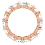 10K Gold Round Natural Diamond Shared-Prong Eternity Band – 3.75 mm Stones - Rose Gold - view 2