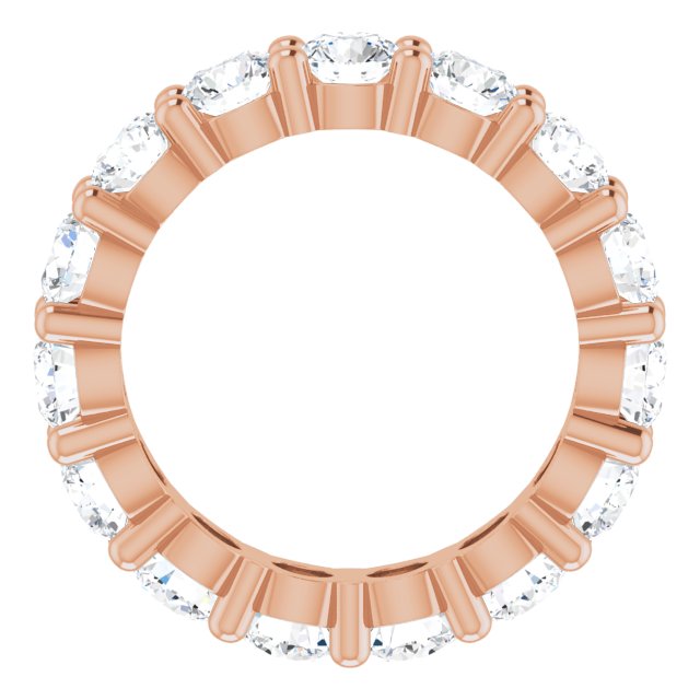 10K Gold Round Natural Diamond Shared-Prong Eternity Band – 3.75 mm Stones - Rose Gold - view 2