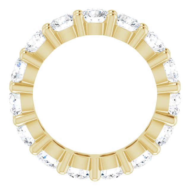 10K Gold Round Natural Diamond Shared-Prong Eternity Band – 3.75 mm Stones - Yellow Gold - view 2