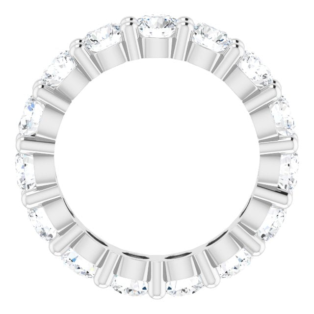 10K Gold Round Natural Diamond Shared-Prong Eternity Band – 3.75 mm Stones - White Gold - view 2