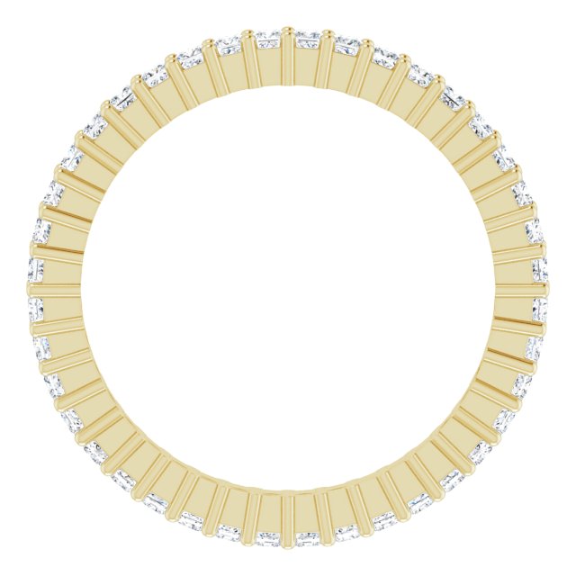 10K Gold Square Lab-Grown Diamond Shared-Prong Eternity Band – 1.25x1.25 mm Stones - Yellow Gold - view 2
