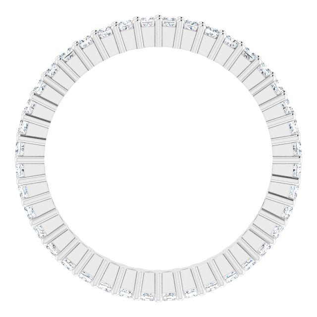 10K Gold Square Lab-Grown Diamond Shared-Prong Eternity Band – 1.25x1.25 mm Stones - White Gold - view 2