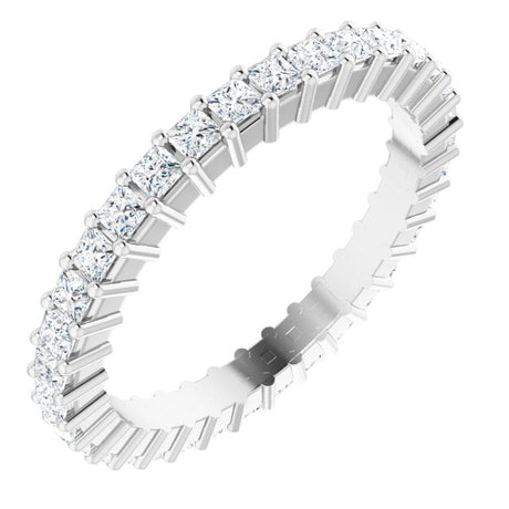 10K Gold Square Natural Diamond Shared-Prong Eternity Band – 1.5x1.5 mm Stones - White Gold