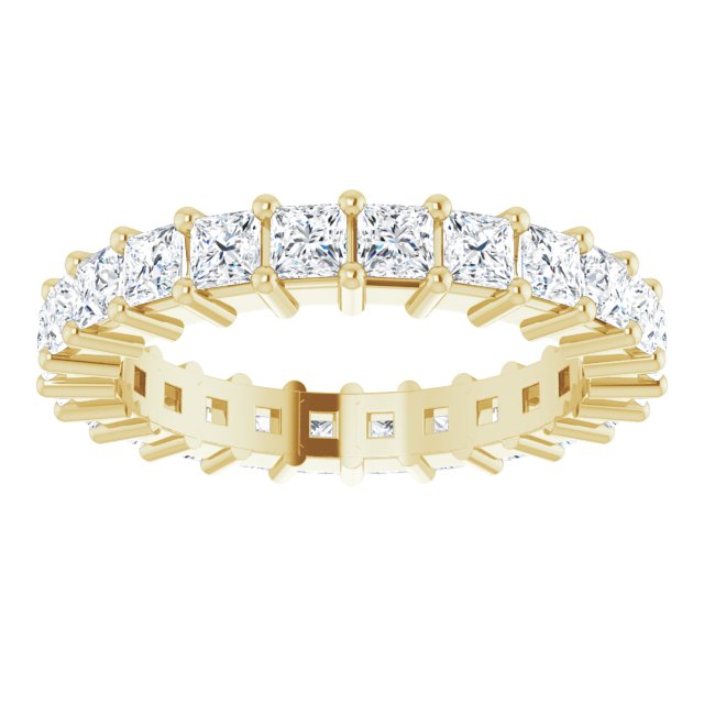 10K Gold Square Lab-Grown Diamond Shared-Prong Eternity Band – 2.25x2.25 mm Stones - Yellow Gold - view 3
