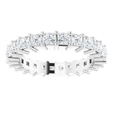 10K Gold Square Lab-Grown Diamond Shared-Prong Eternity Band – 2.25x2.25 mm Stones - White Gold - view 3
