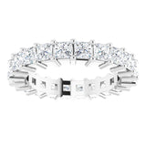 10K Gold Square Lab-Grown Diamond Shared-Prong Eternity Band – 2.5x2.5 mm Stones - White Gold - view 3