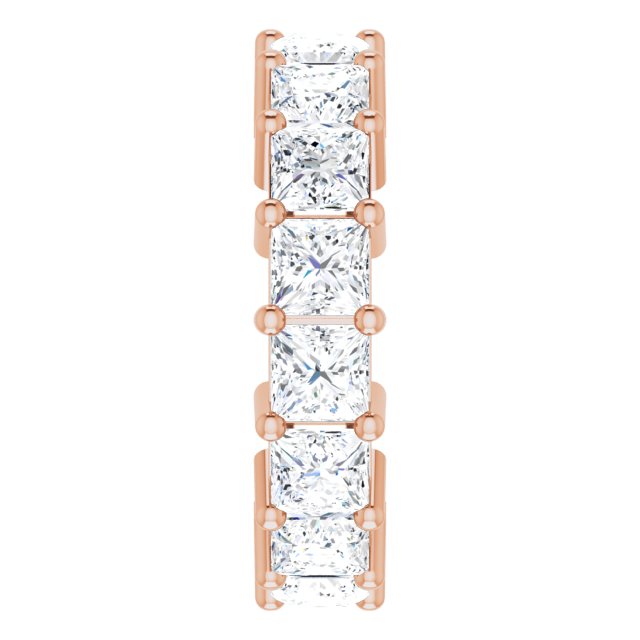 10K Gold Square Lab-Grown Diamond Shared-Prong Eternity Band – 3.75x3.75 mm Stones - Rose Gold - view 4