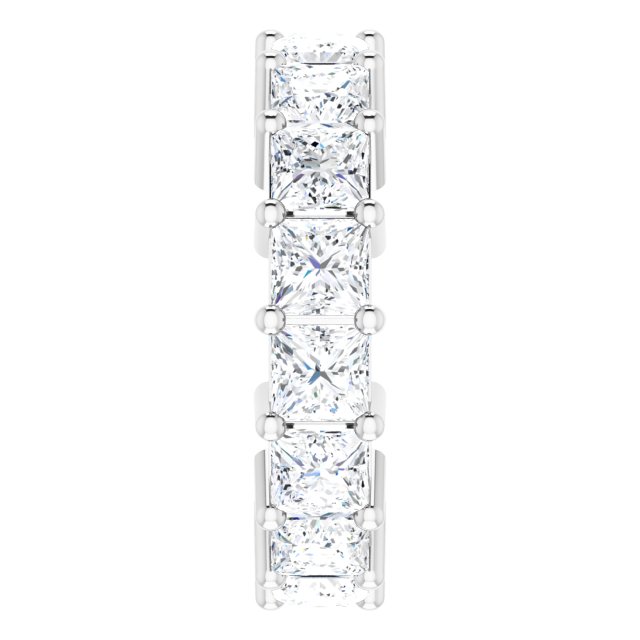 10K Gold Square Lab-Grown Diamond Shared-Prong Eternity Band – 3.75x3.75 mm Stones - White Gold - view 4