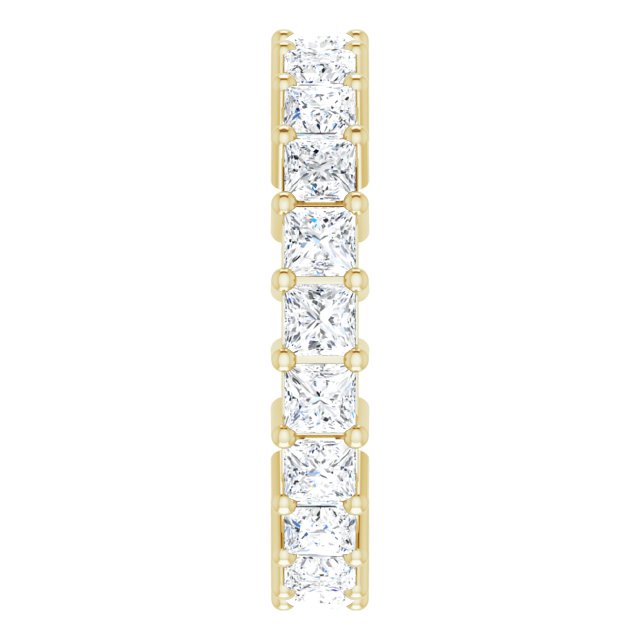 10K Gold Square Lab-Grown Diamond Shared-Prong Eternity Band – 2.5x2.5 mm Stones - Yellow Gold - view 4