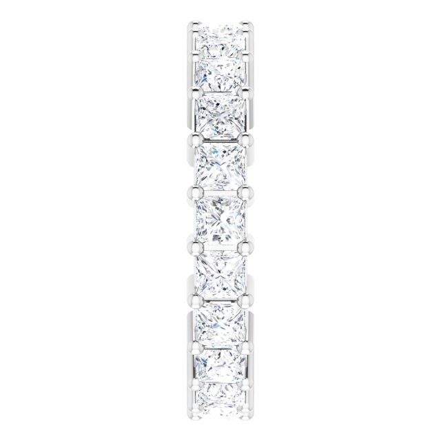 10K Gold Square Natural Diamond Shared-Prong Eternity Band – 2.5x2.5 mm Stones - White Gold - view 4