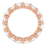10K Gold Round Natural Diamond Shared-Prong Eternity Band – 3.5 mm Stones - Rose Gold - view 2
