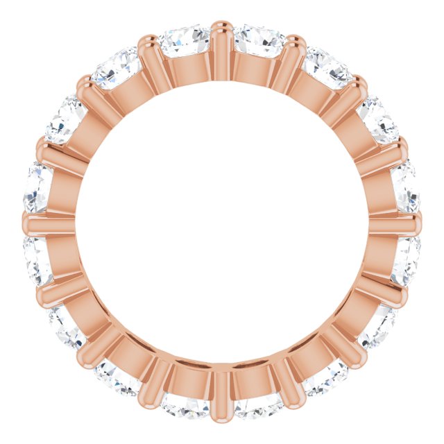 10K Gold Round Lab-Grown Diamond Shared-Prong Eternity Band – 3.5 mm Stones - Rose Gold - view 2