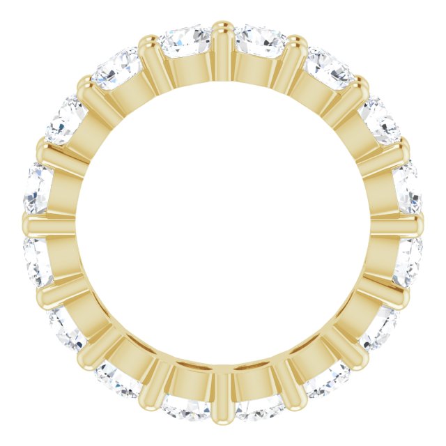 10K Gold Round Lab-Grown Diamond Shared-Prong Eternity Band – 3.5 mm Stones - Yellow Gold - view 2