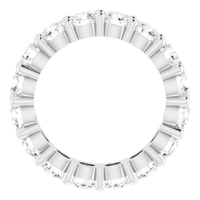10K Gold Round Lab-Grown Diamond Shared-Prong Eternity Band – 3.5 mm Stones - White Gold - view 2