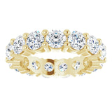 10K Gold Round Lab-Grown Diamond Shared-Prong Eternity Band – 3.8 mm Stones - Yellow Gold - view 3