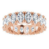 10K Gold Oval Lab-Grown Diamond Shared-Prong Eternity Band – 5x3 mm Stones - Rose Gold - view 3