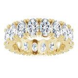 10K Gold Oval Lab-Grown Diamond Shared-Prong Eternity Band – 5x3 mm Stones - Yellow Gold - view 3