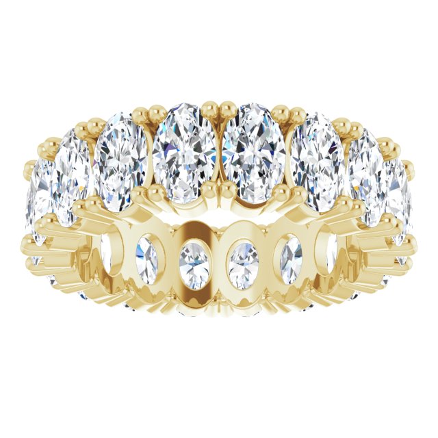 10K Gold Oval Lab-Grown Diamond Shared-Prong Eternity Band – 5x3 mm Stones - Yellow Gold - view 3