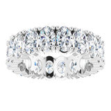 10K Gold Oval Lab-Grown Diamond Shared-Prong Eternity Band – 5x3 mm Stones - White Gold - view 3