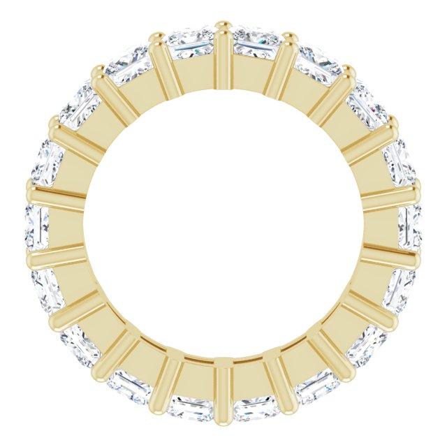 10K Gold Square Natural Diamond Shared-Prong Eternity Band – 3.25x3.25 mm Stones - Yellow Gold - view 2